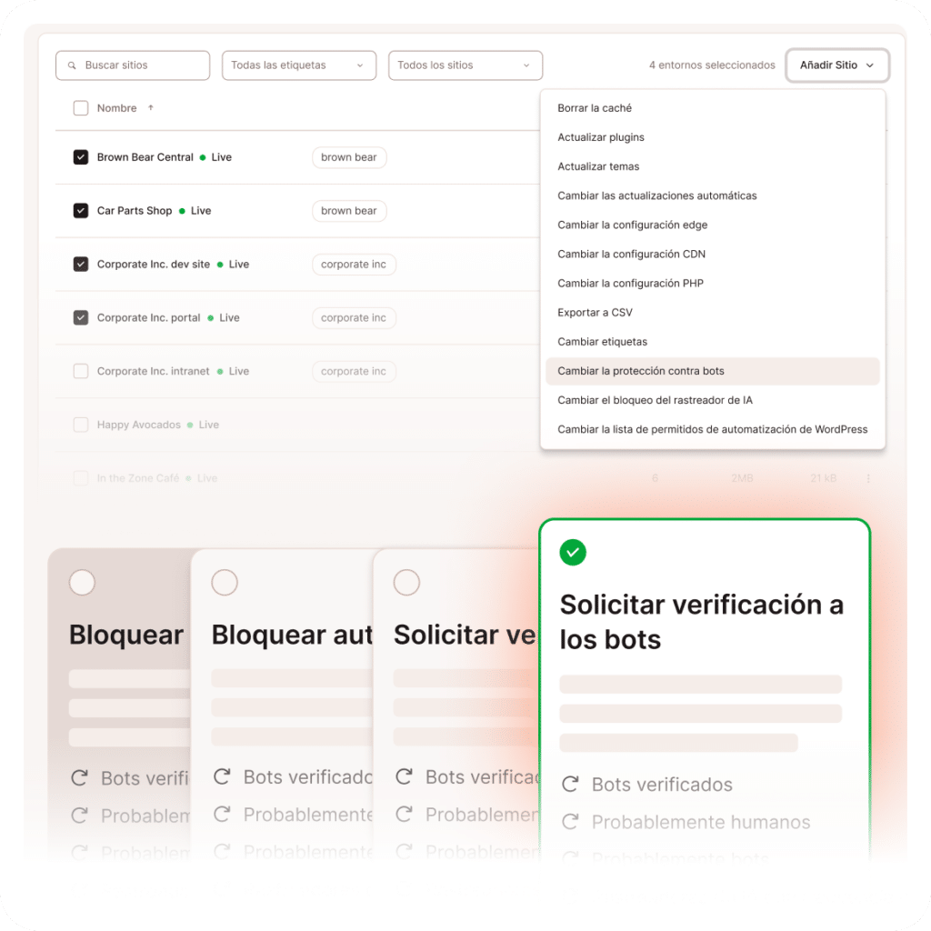Configurar la protección contra bots de Kinsta es rápido y fácil.