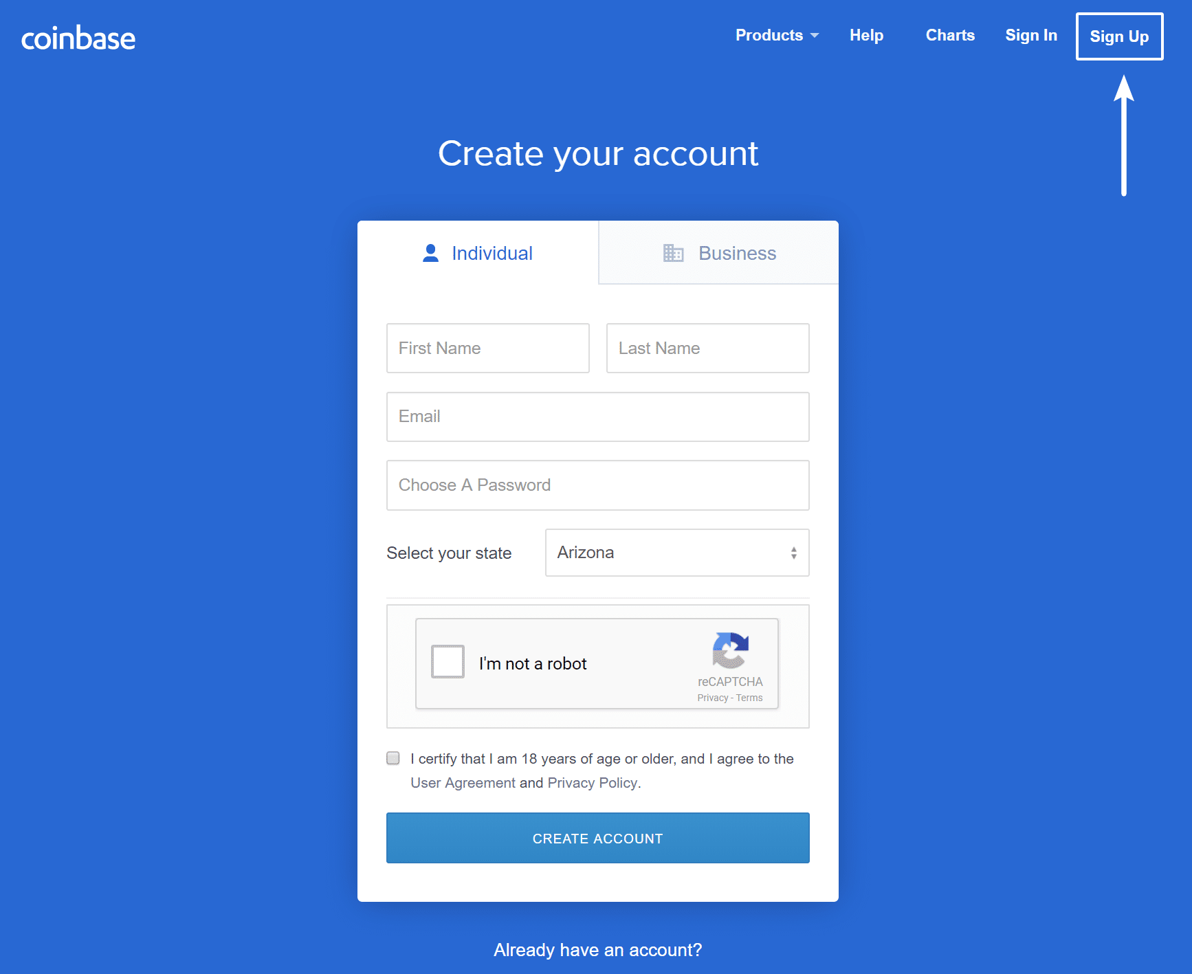 Compte Coinbase