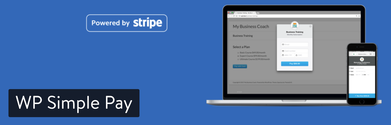 Extension WordPress WP Simple Pay Lite for Stripe