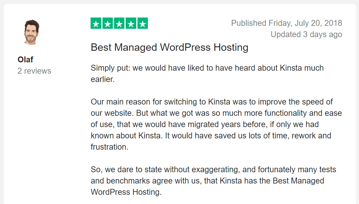 Avis sur Trustpilot