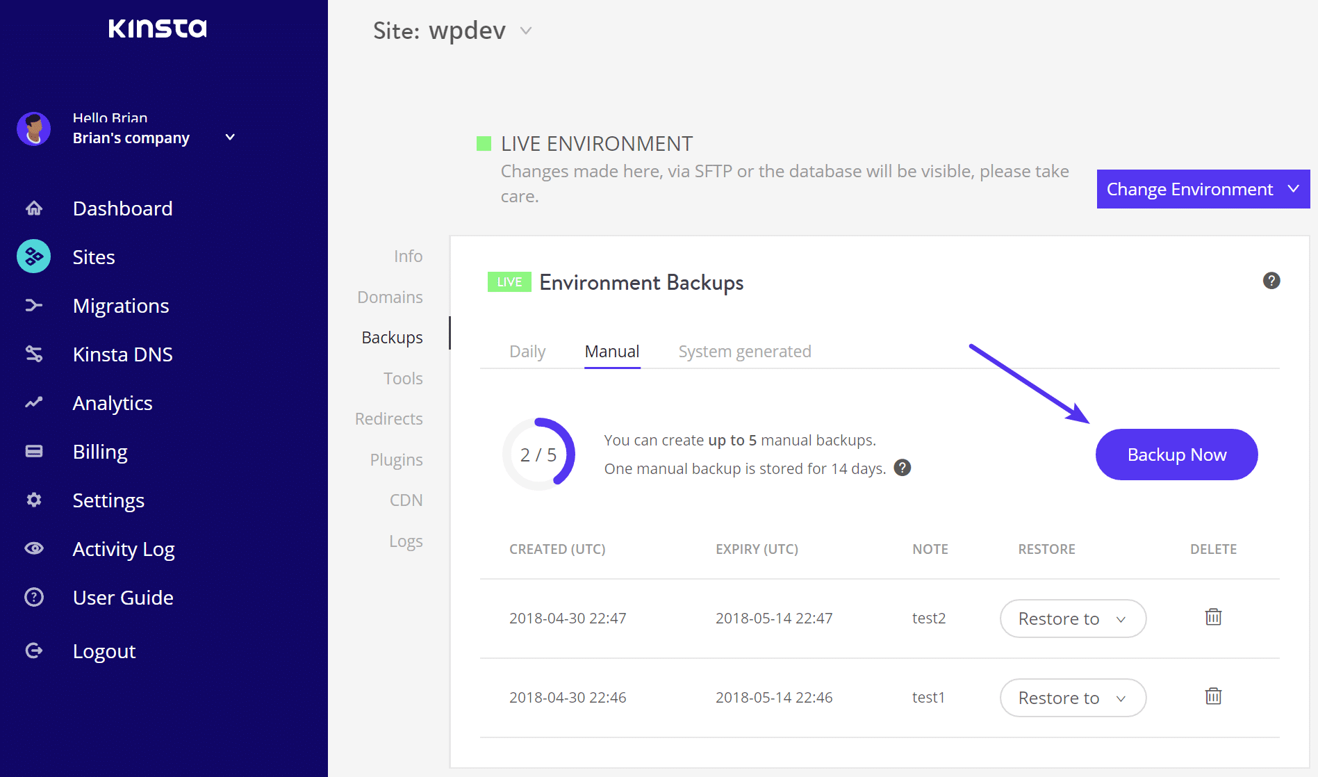 Créer une sauvegarde WordPress