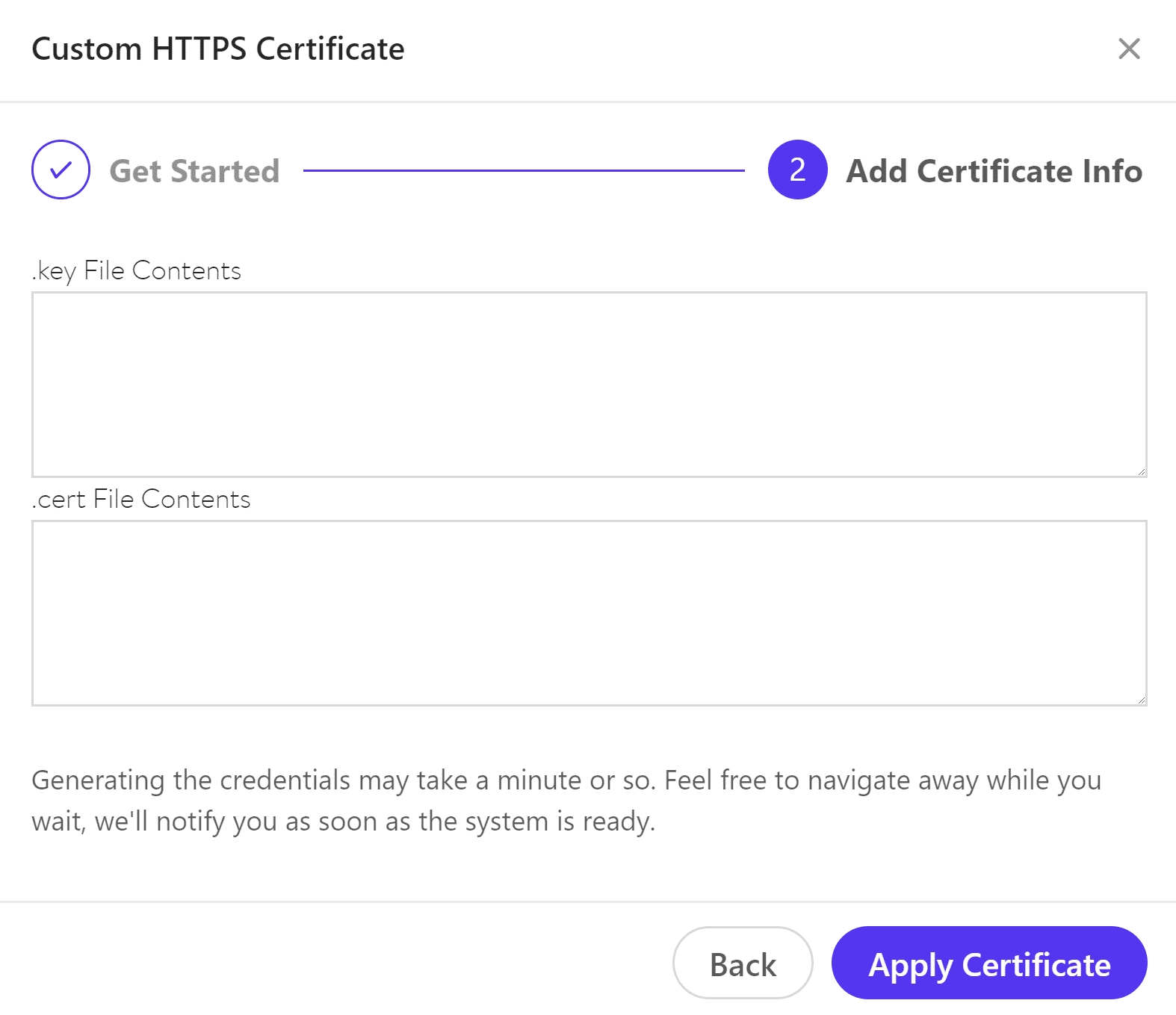 Appliquer le certificat