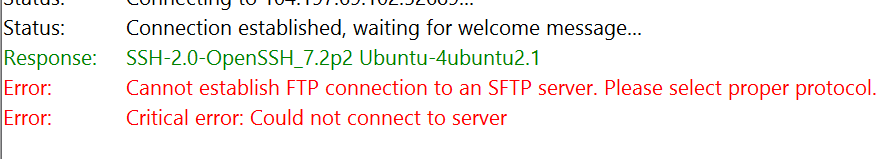 Utiliser SFTP, pas FTP