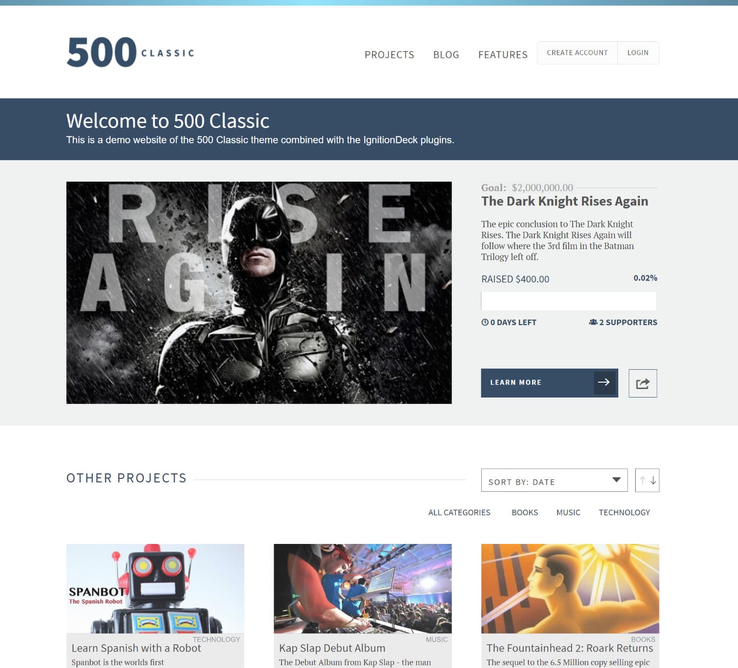 Thème WordPress 500 Classic