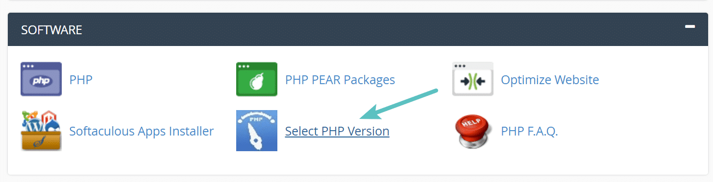selectionner version php