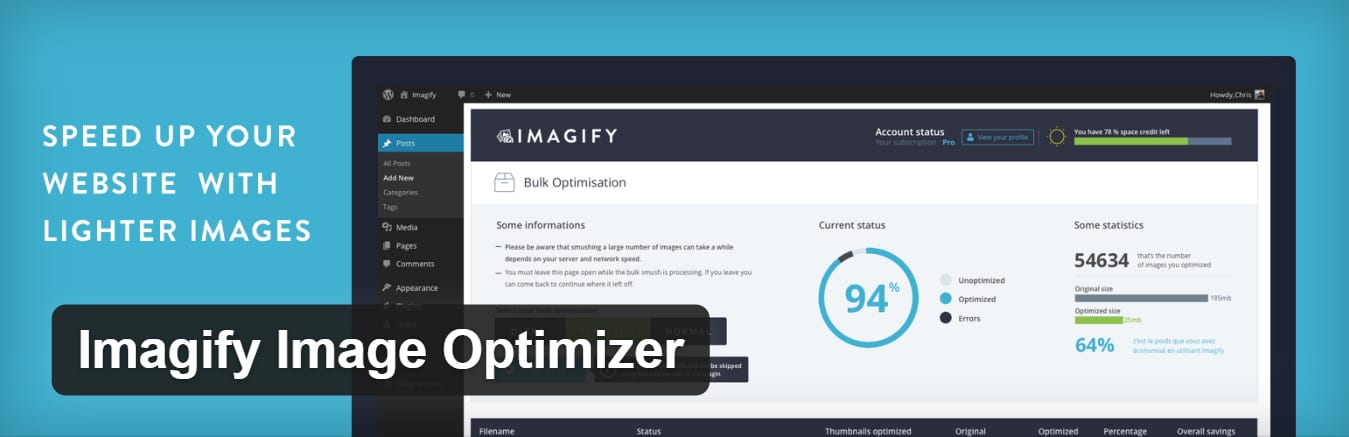 Extension Imagify Image Optimizer