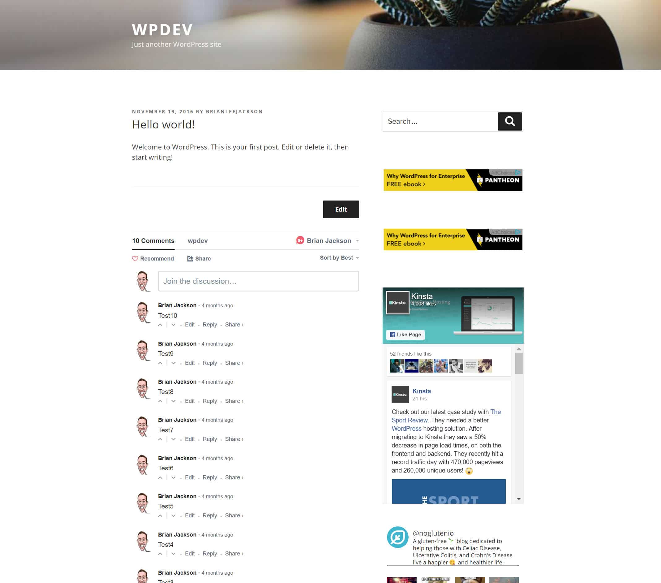 Site de test WordPress