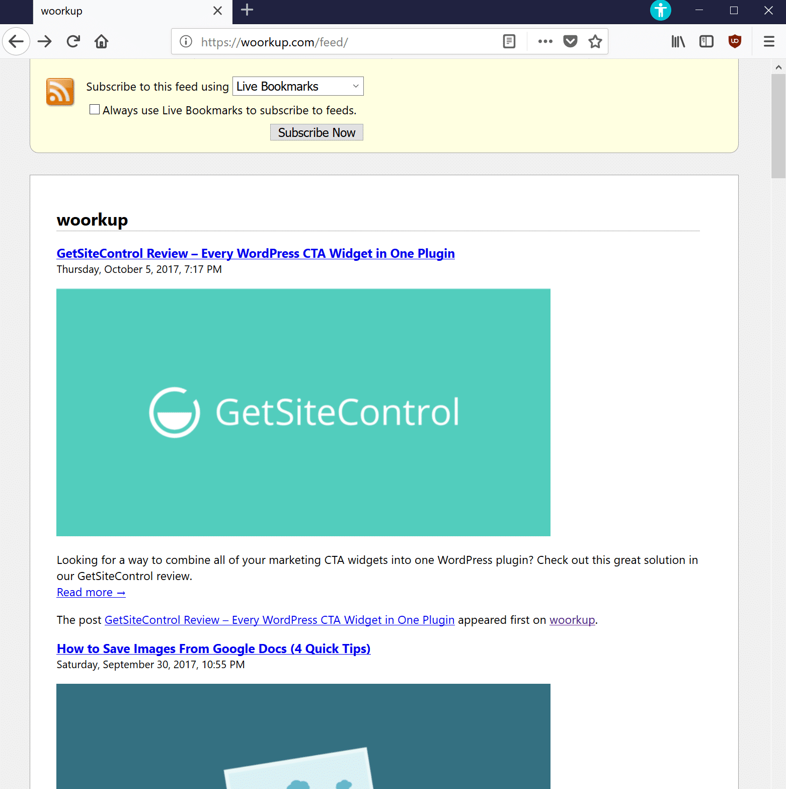 Flux RSS avec images