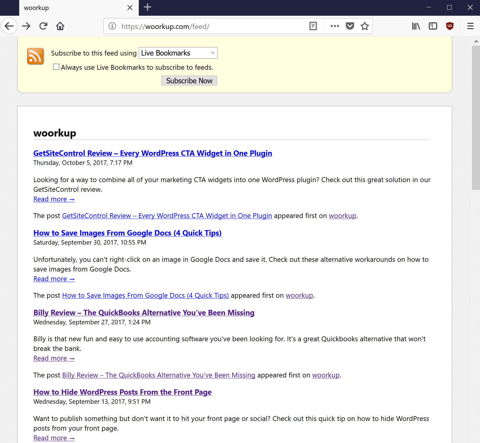 Flux RSS sans image