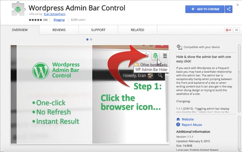 WordPress Admin Bar Control