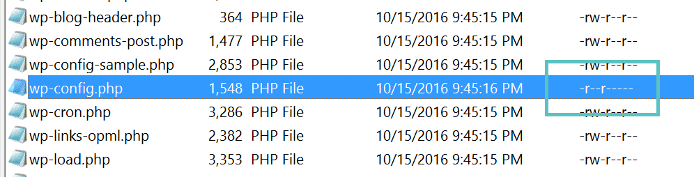 Permissions wp-config.php