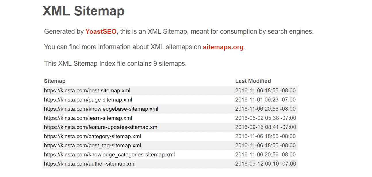 XML sitemap file fichier xml sitemap