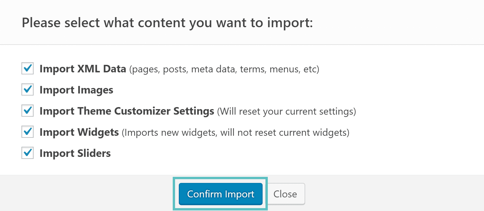 import data total theme