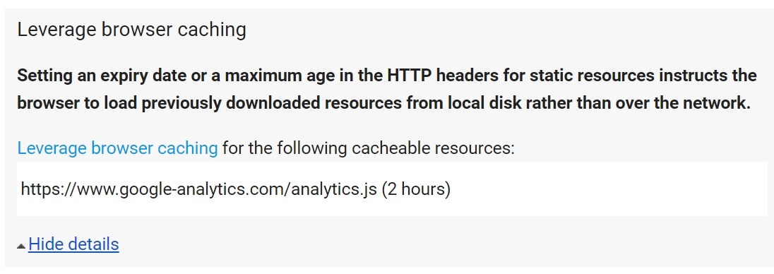 Leverage browser caching with Google Analytics Tirer parti de la mise en cache du navigateur avec Google Analytics