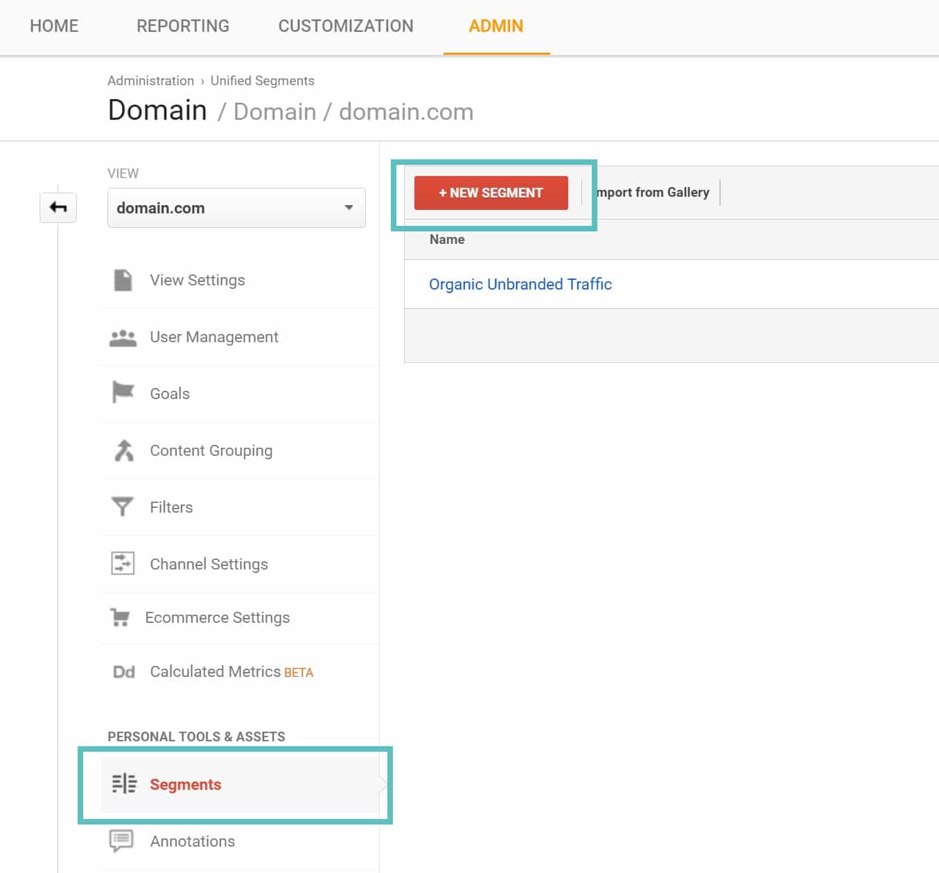 Créer un segment dans Google Analytics