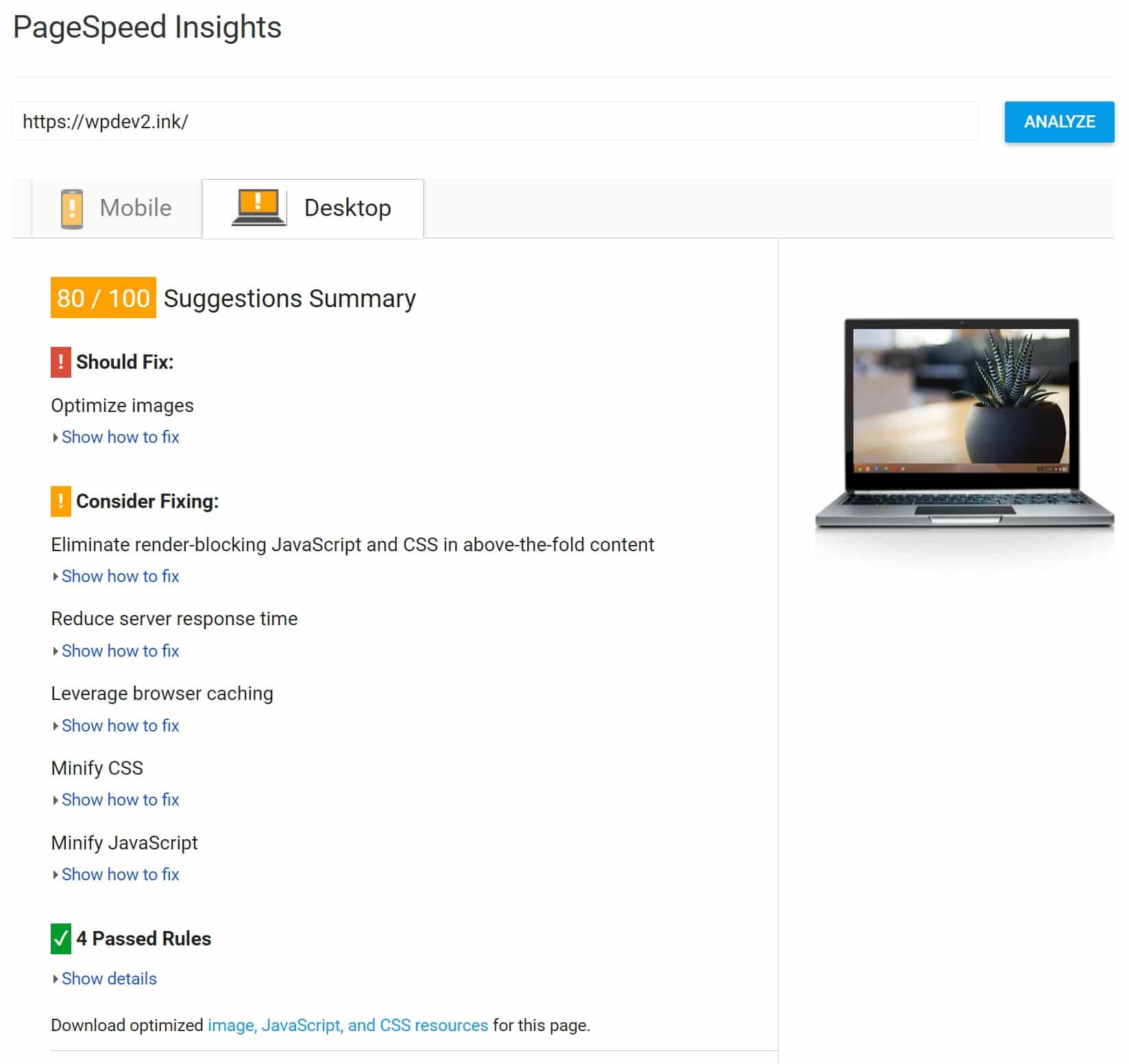 PageSpeed Insights après la compression GZIP PageSpeed Insights après la compression GZIP