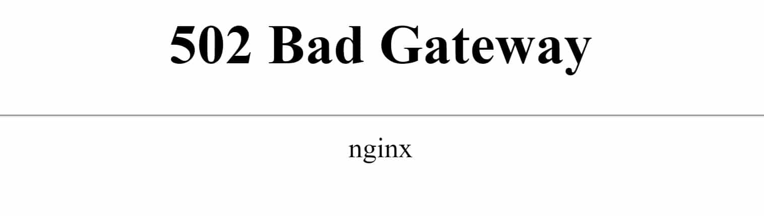 502 Bad Gateway