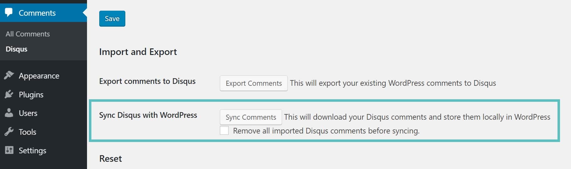 export disqus comments