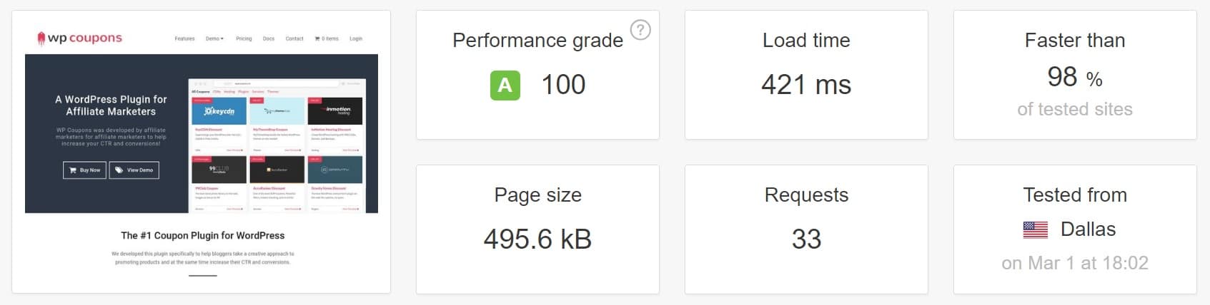 Temps de chargement Easy Digital Downloads