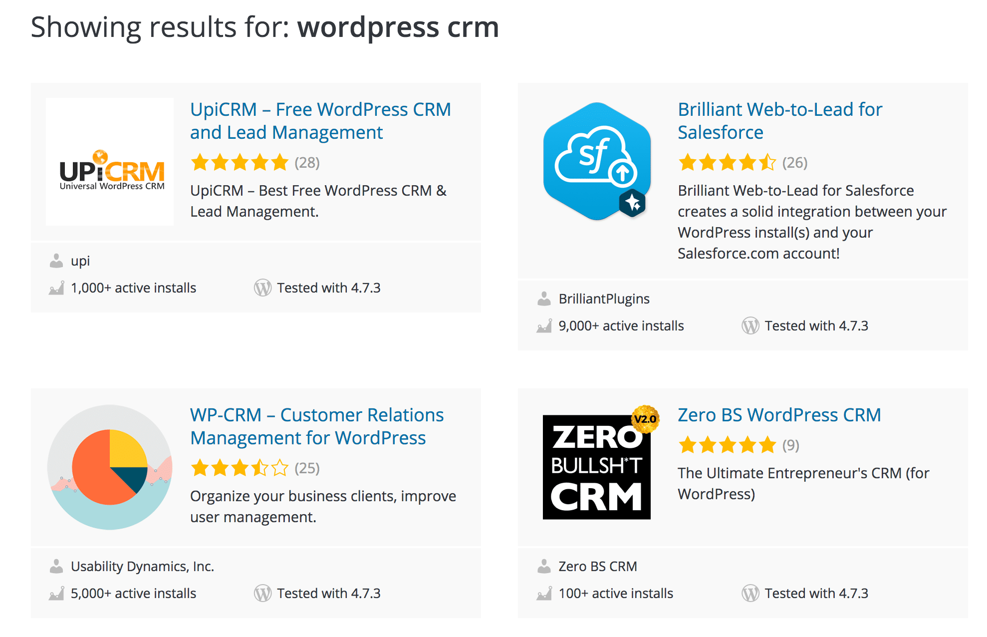 Extensions WordPress de CRM