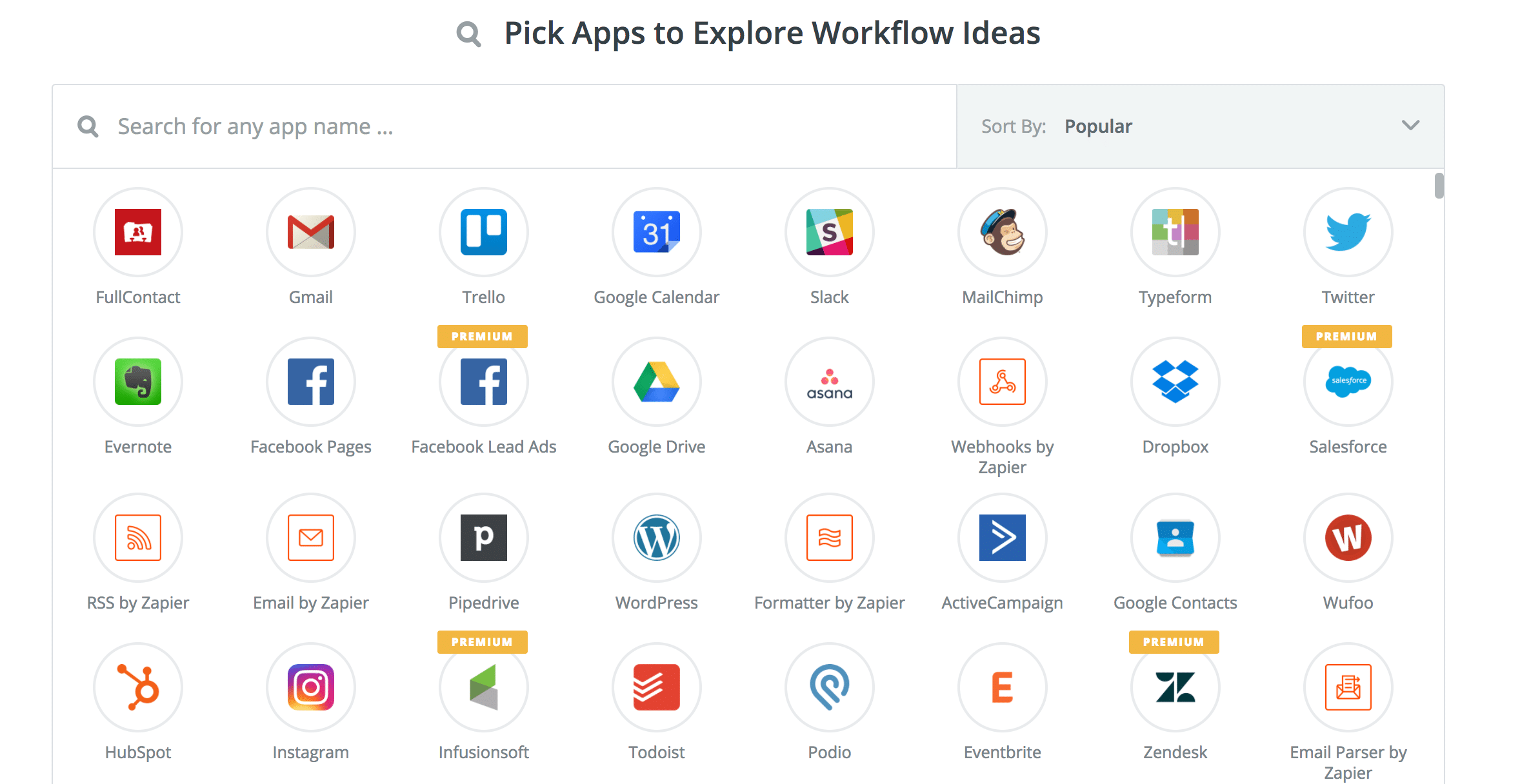 Intégrations CRM de Zapier