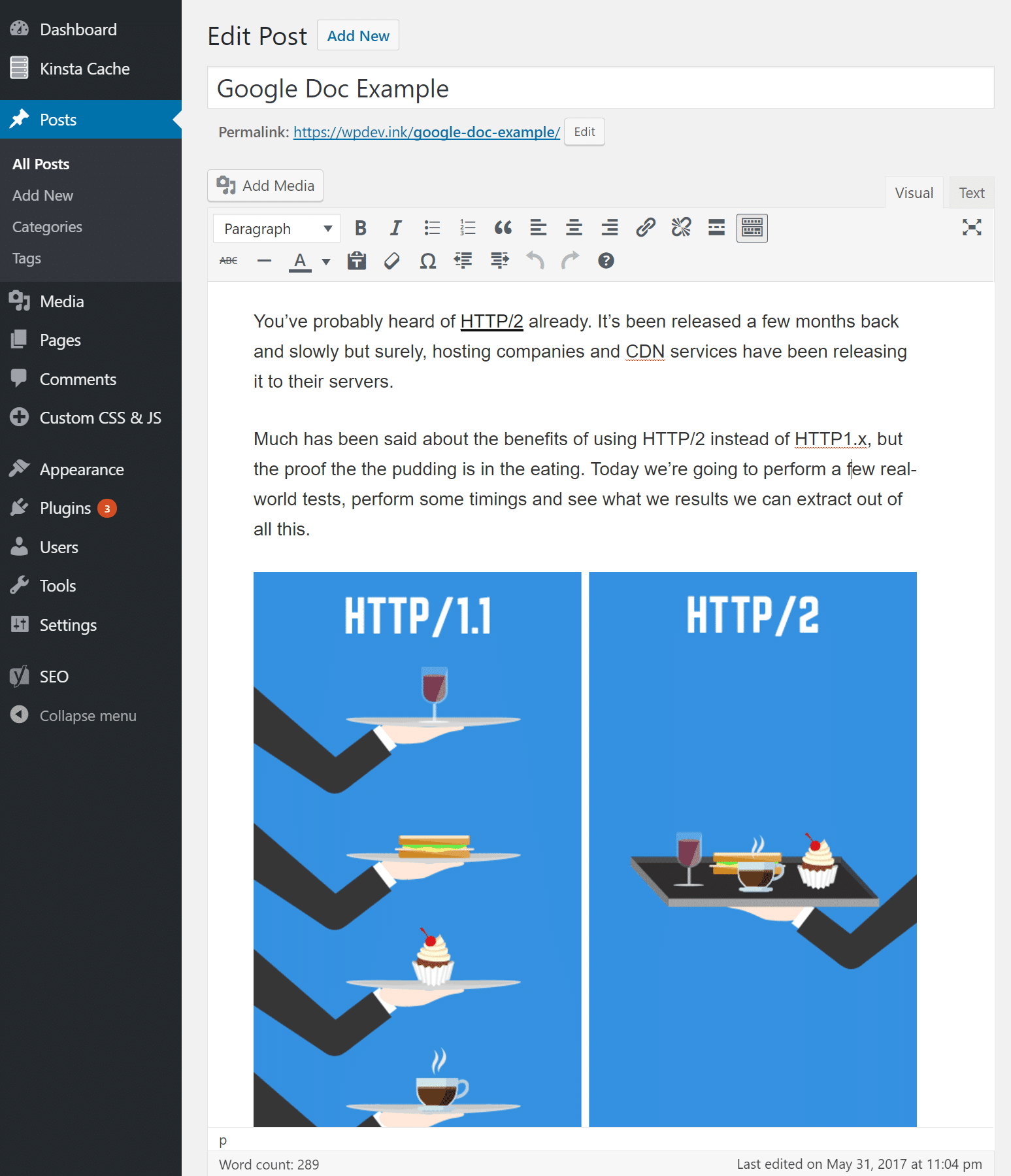 Export de Google Doc vers WordPress
