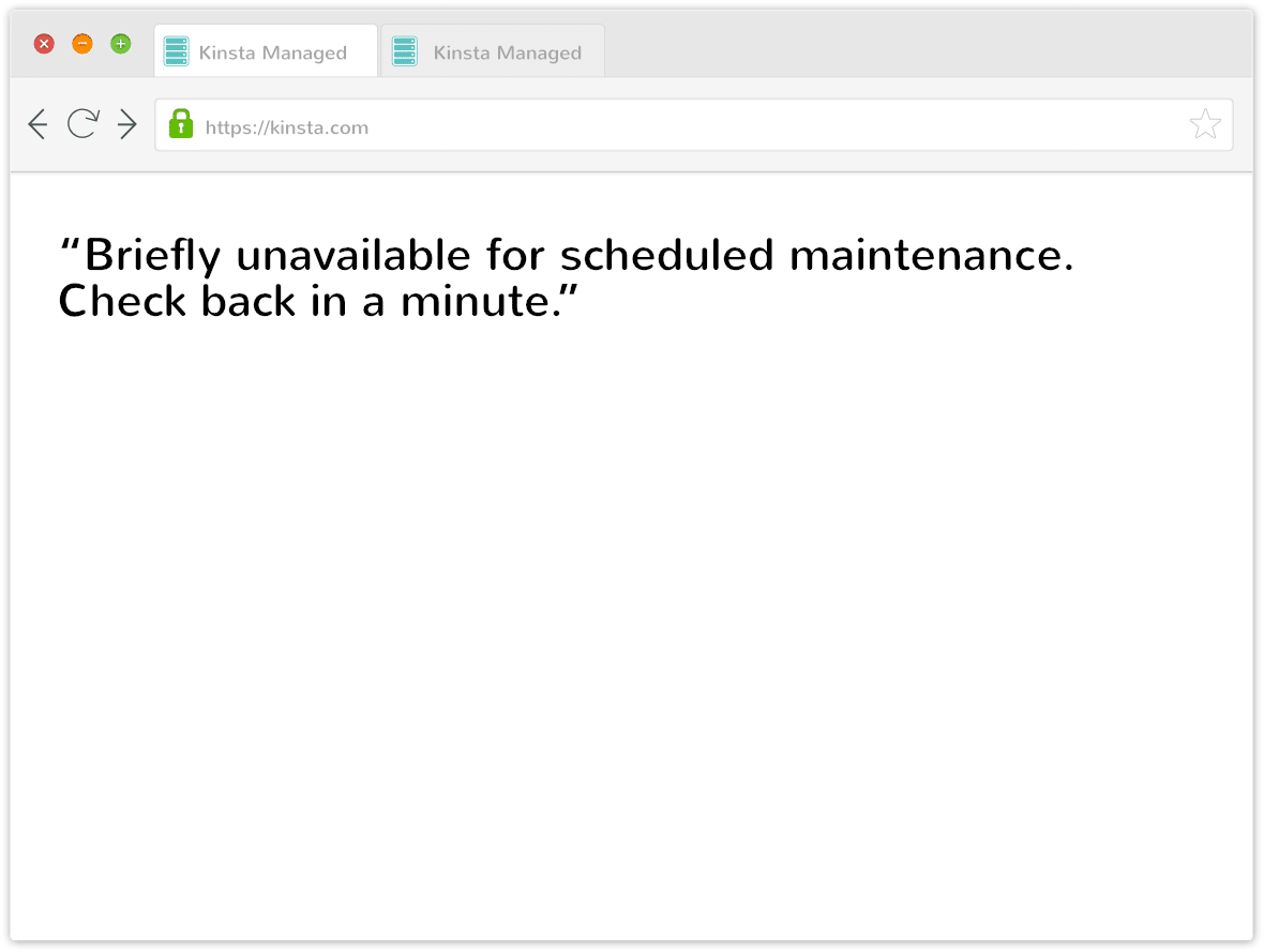 Message du mode de maintenance WordPress