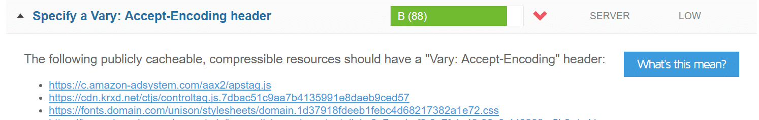 Specify a Vary: Accept-Encoding Header