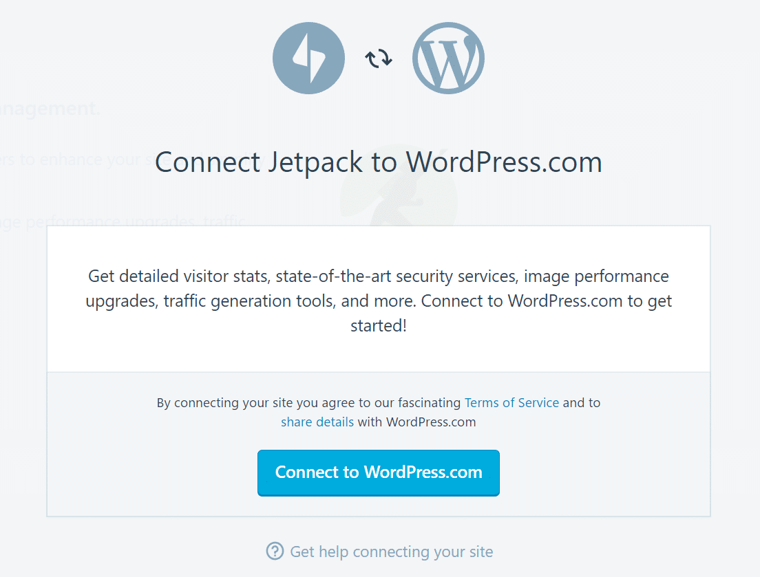 Connecter Jetpack à WordPress.com