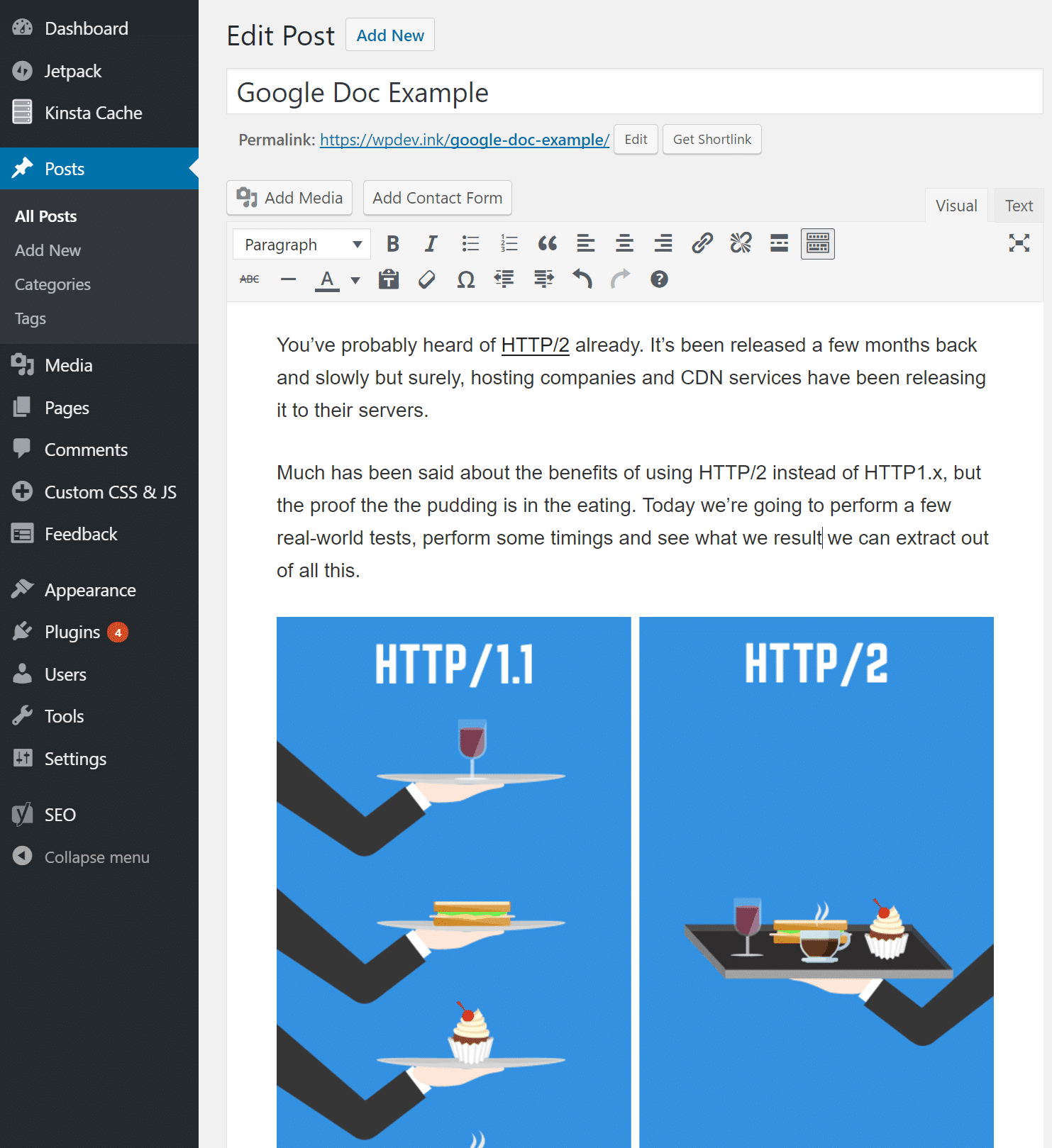 Exemple de Google Docs Jetpack