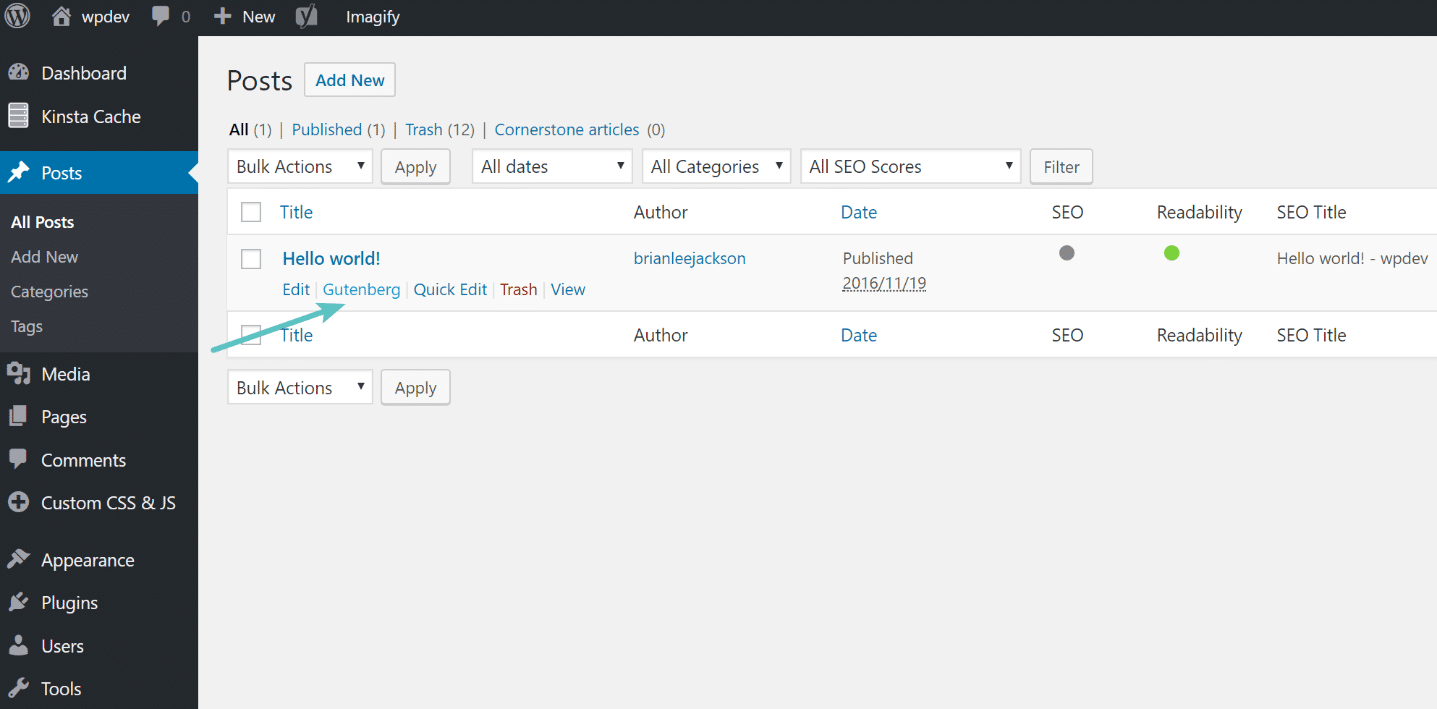 Lien sur l'article Gutenberg
