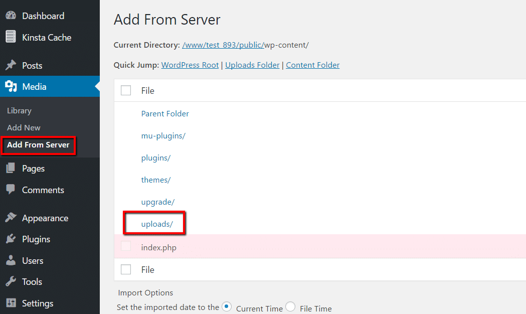 Plugin WordPress Add From Server