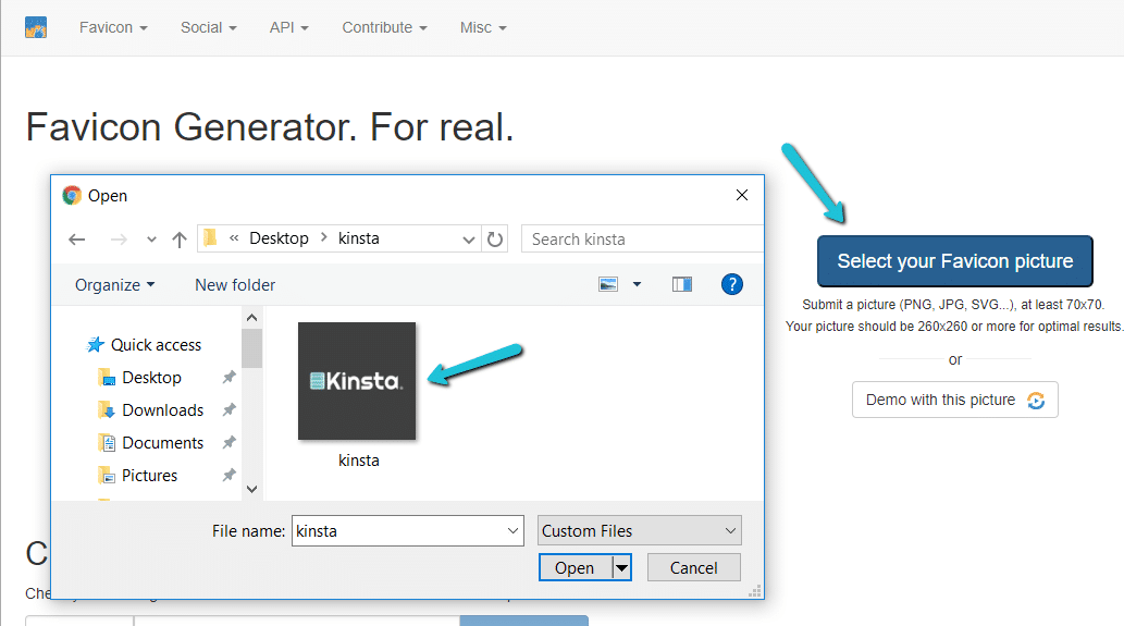 Comment télécharger l'image source du favicon