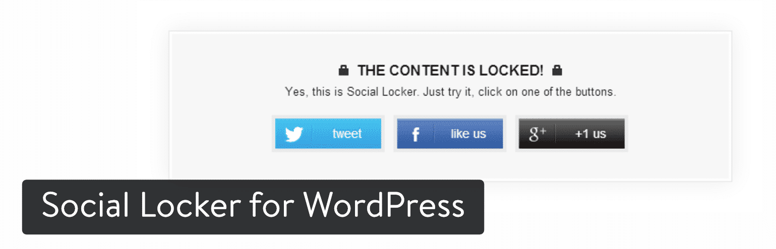 Plugin Social Locker for WordPress