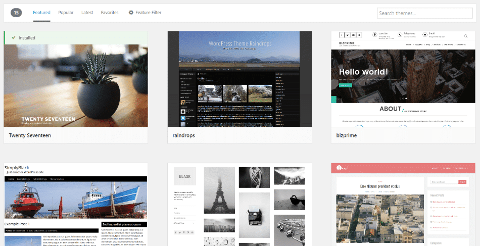 Choisir un thème WordPress