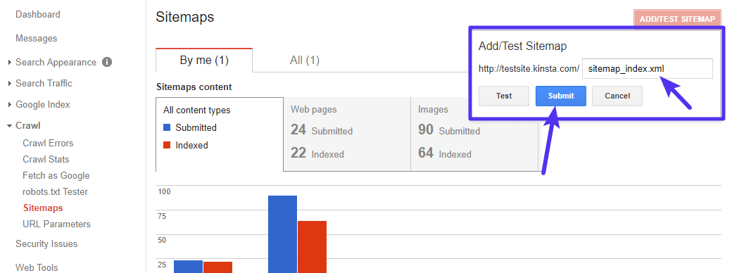 Ajoutez l'emplacement de votre sitemap