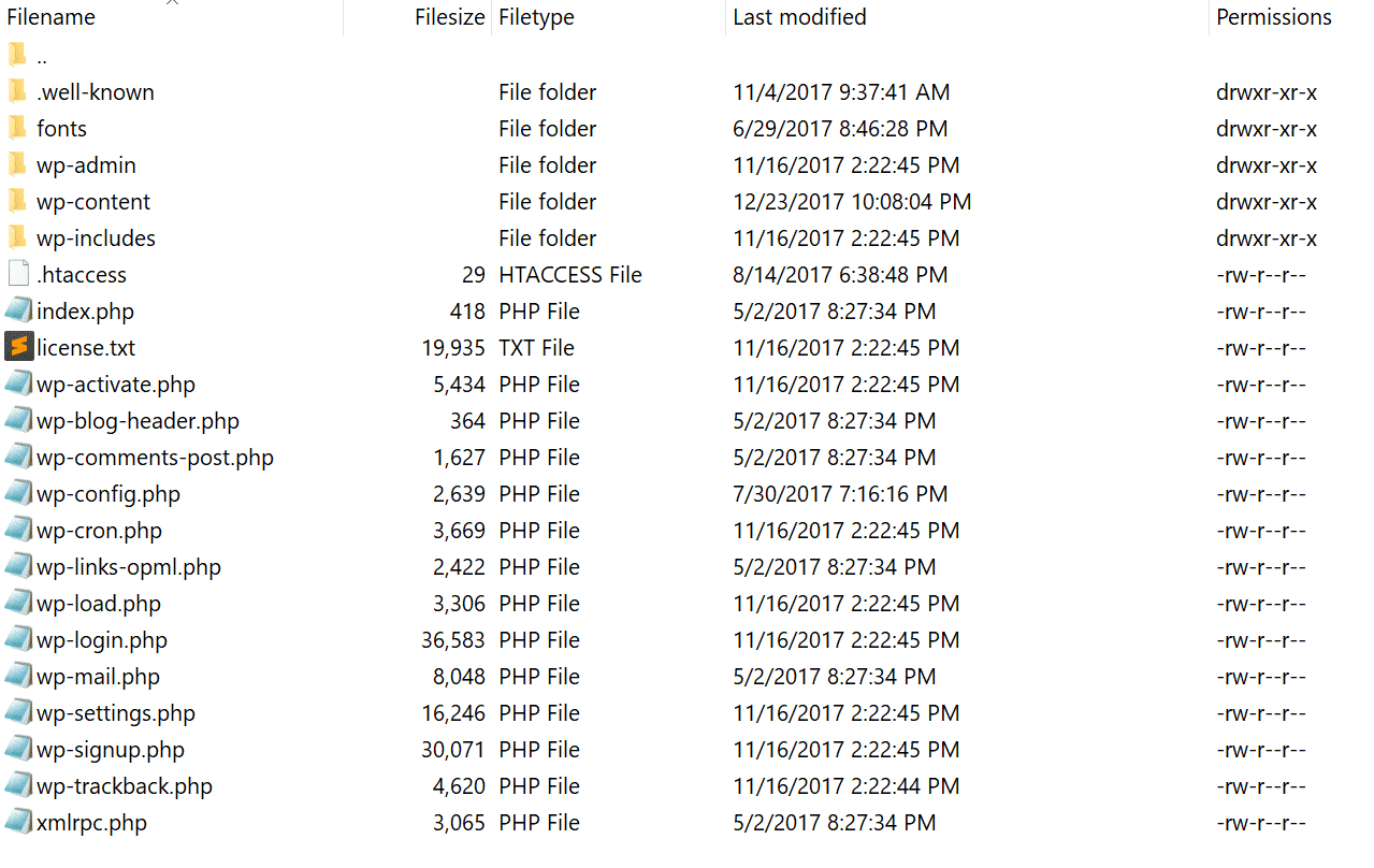 Autorisations de fichiers SFTP