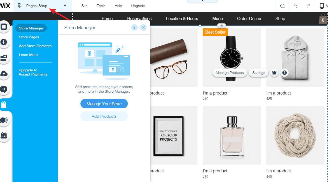 Wix eCommerce store management