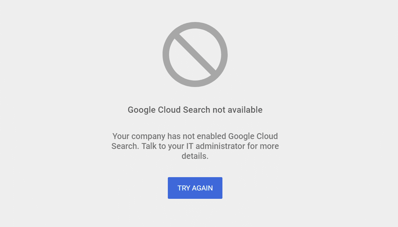 Google Workspace non disponible