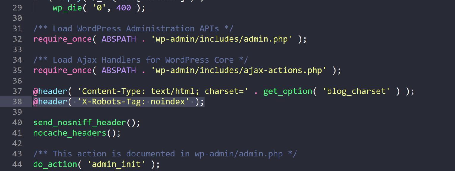 noindex admin-ajax.php