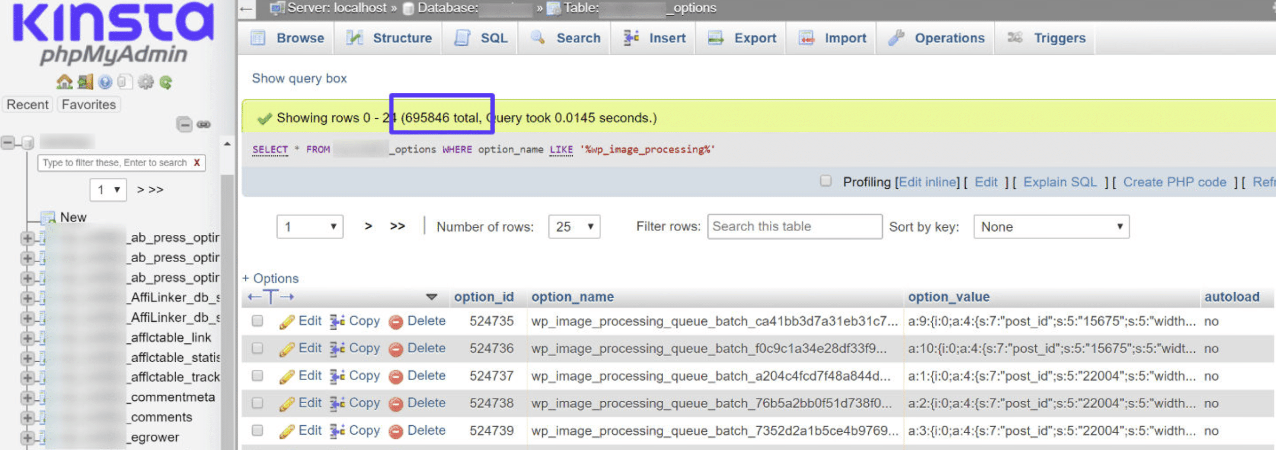 Transients corrompus dans la table wp_options