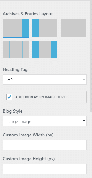 Options du header détaillées