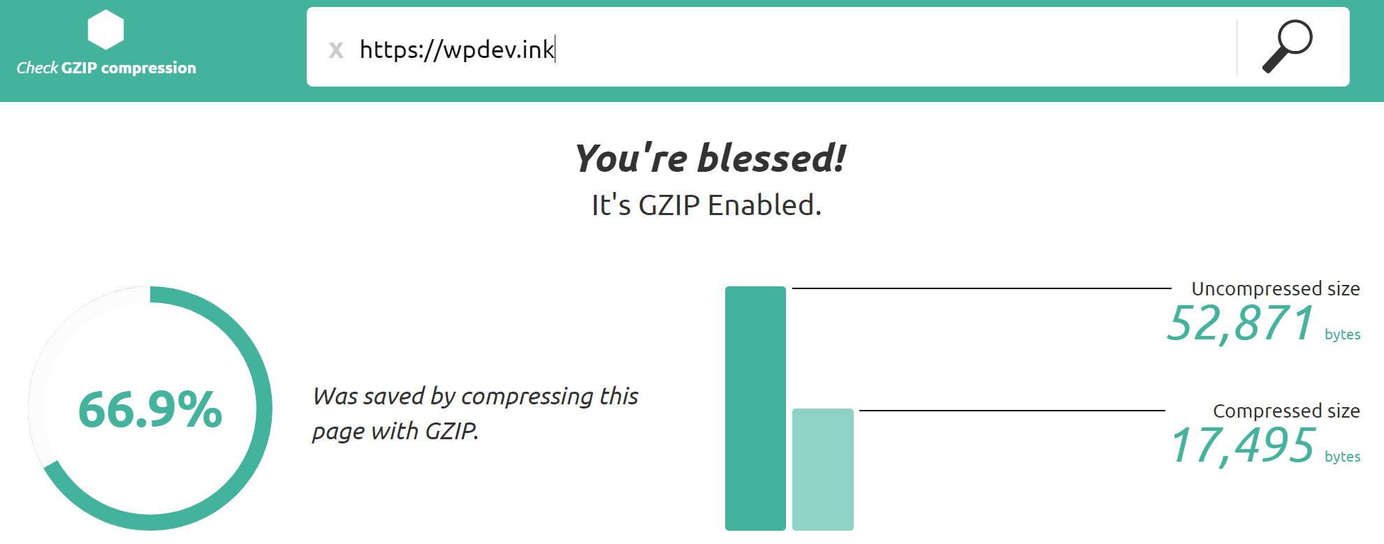 Vérifier compression GZIP WordPress
