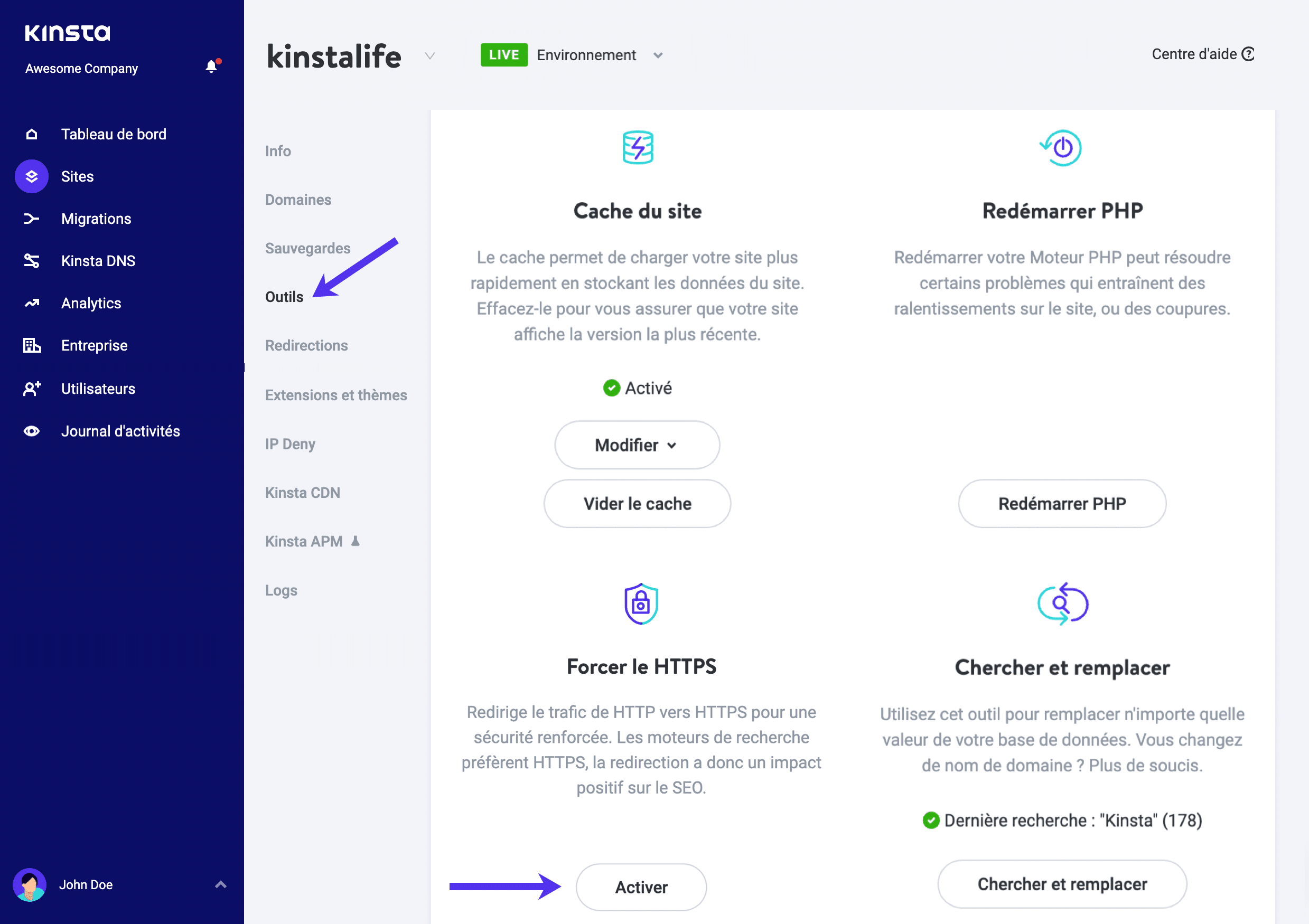 Forcer le HTTPS dans MyKinsta