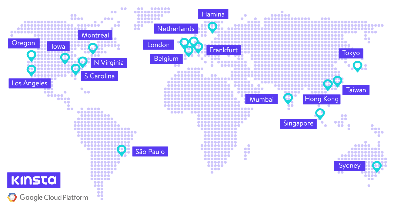 Lieux des centres de données Google Cloud