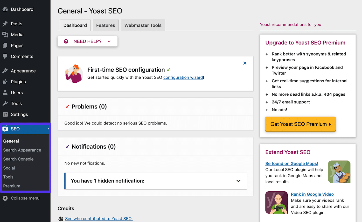 Les réglages sociaux de Yoast SEO