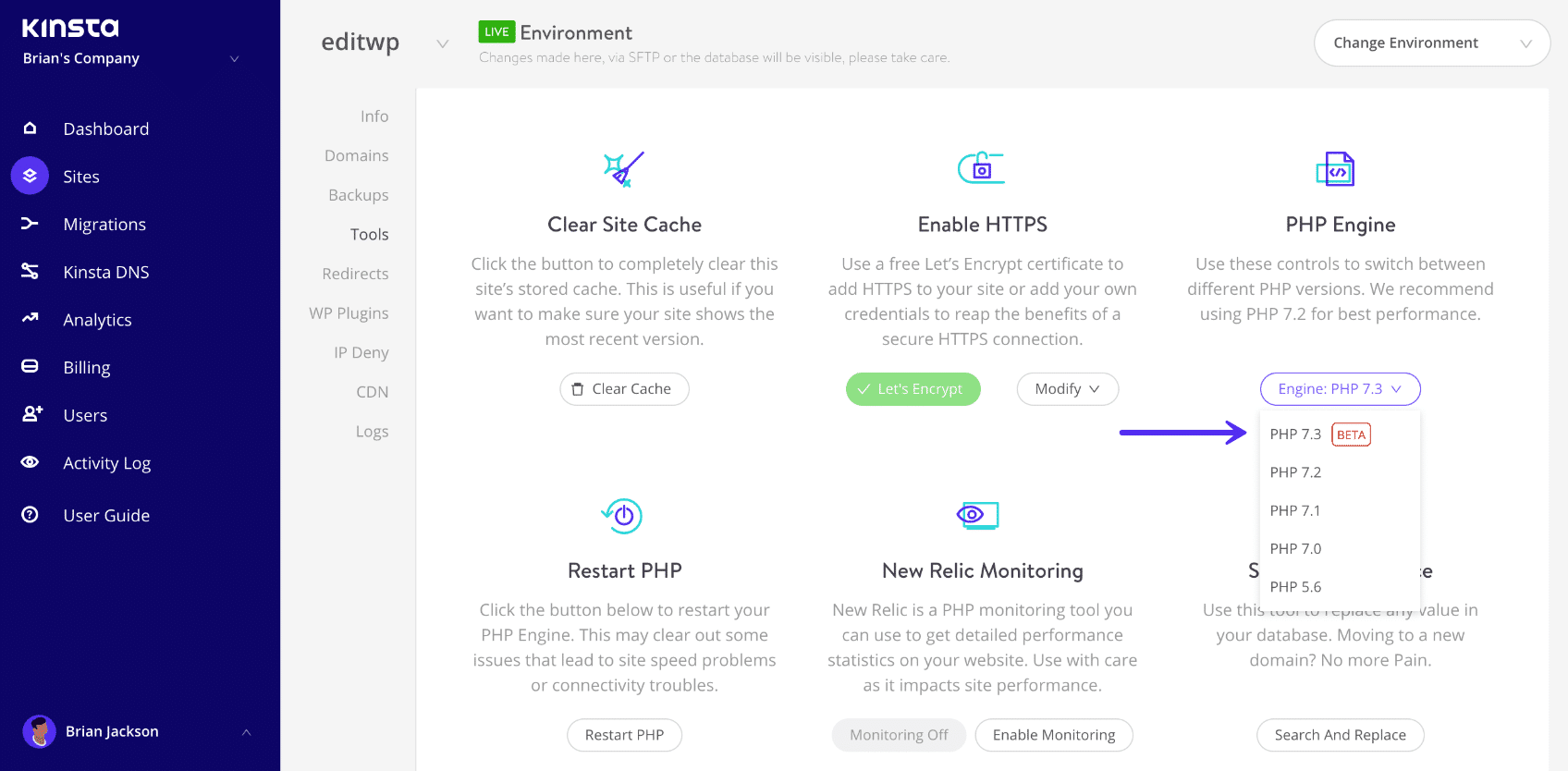 Changer pour PHP 7.3 RC 4