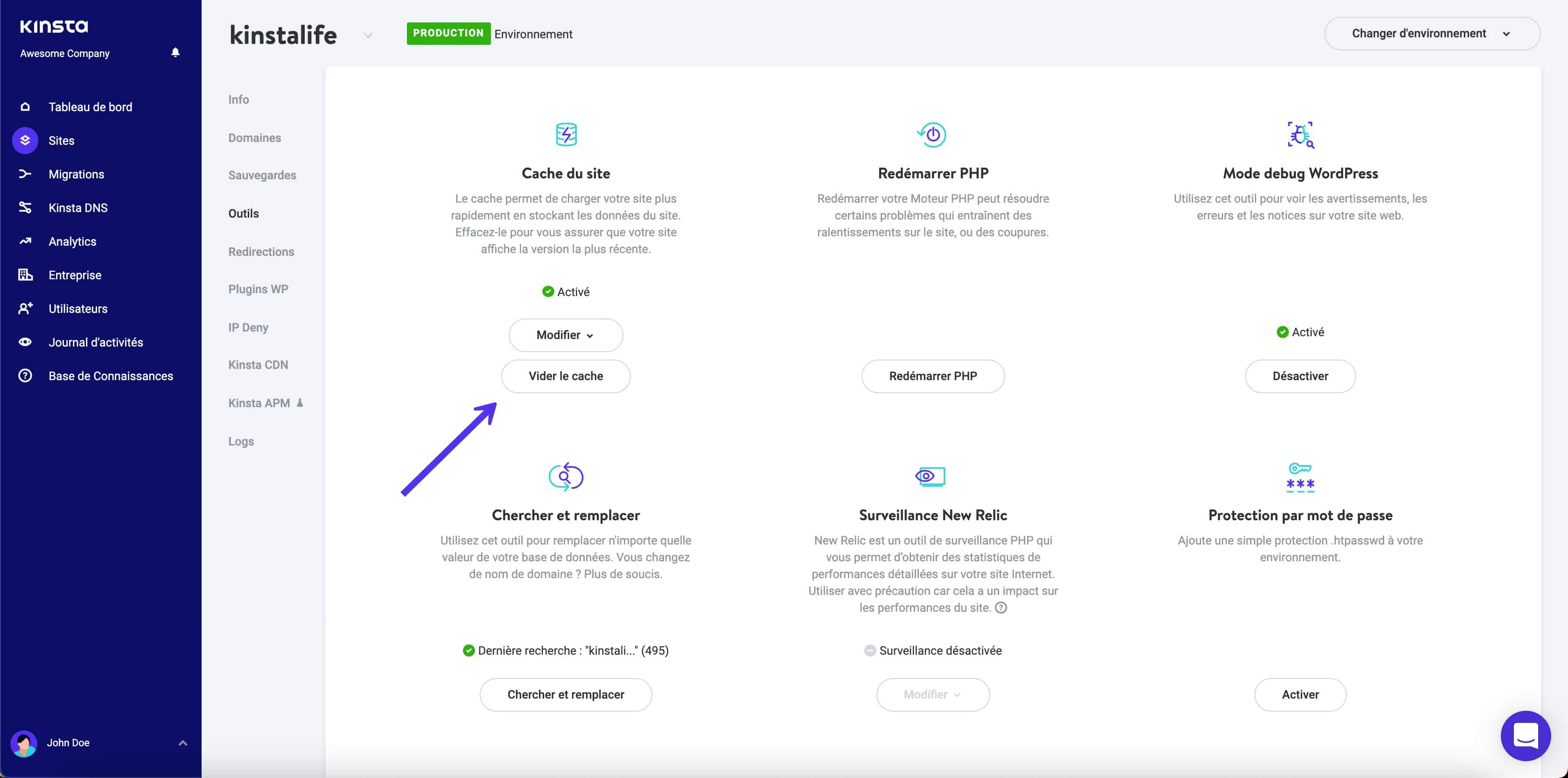 Vider le cache WordPress