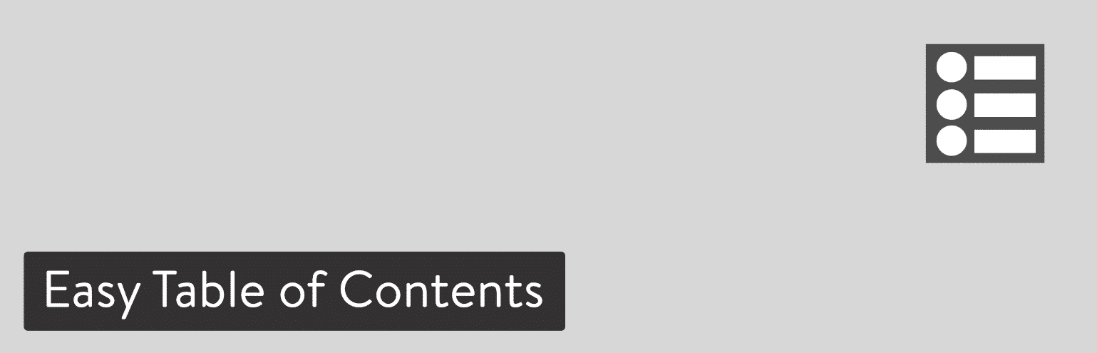 Extension WordPress Easy Table of Contents