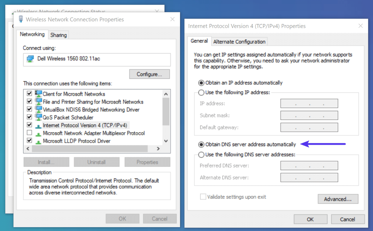 Obtenir automatiquement l'adresse du serveur DNS